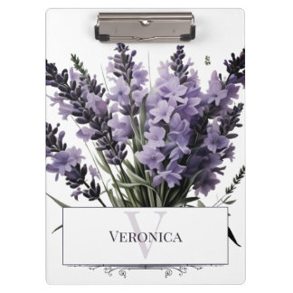 Porte-bloc Bouquet de lavande aquarelle personnalisé