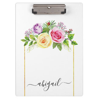 Porte-bloc Bouquet de roses d'aquarelle printemps et été fleu