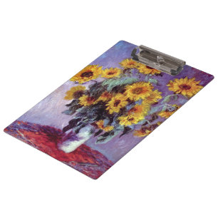 Porte-bloc Bouquet de tournesols par Claude Monet, Art vintag