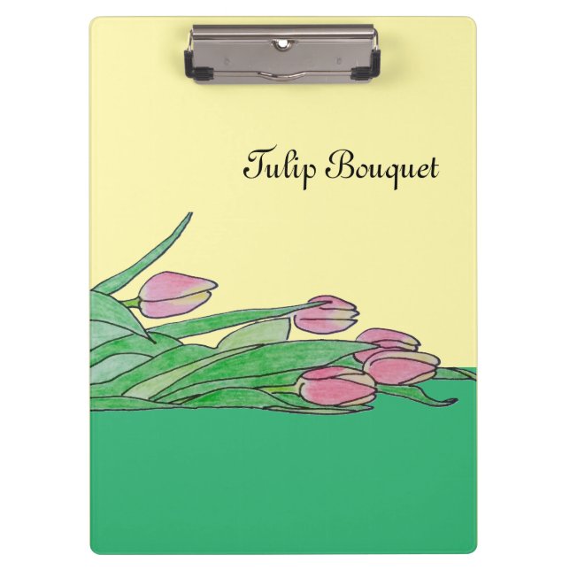 Porte-bloc Bouquet de tulipes allongé  (Devant)