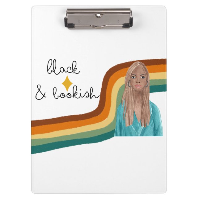 Porte-bloc Bouton noir et livre de café rétro (Devant)