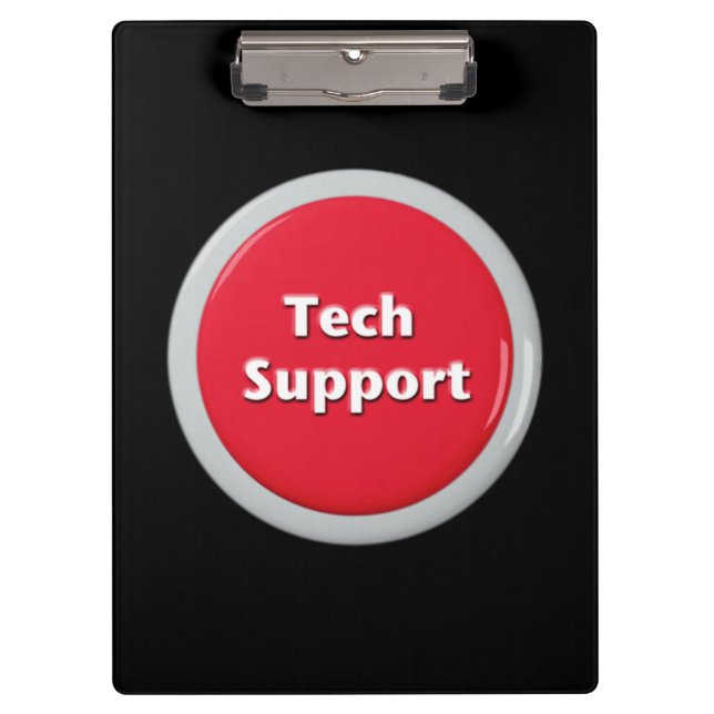 Porte-bloc Bouton Panique rouge du support technique (Devant)