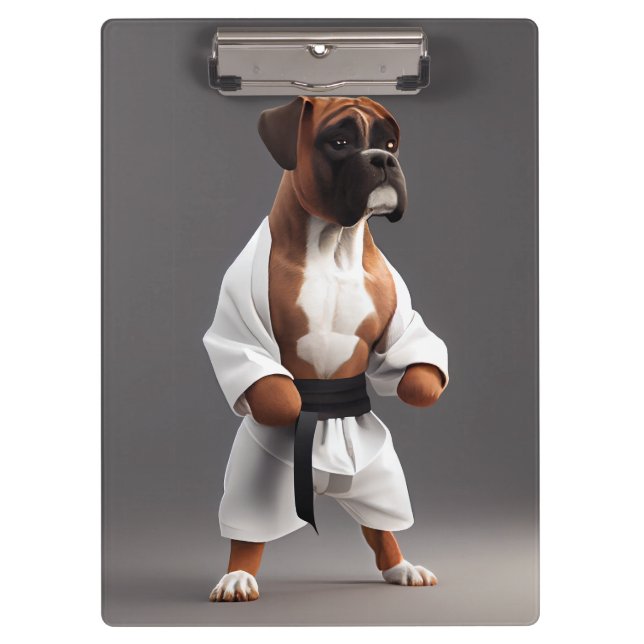 Porte-bloc Boxer Dog Jouer Karate, Boxer Dog Karate Joueur (Devant)