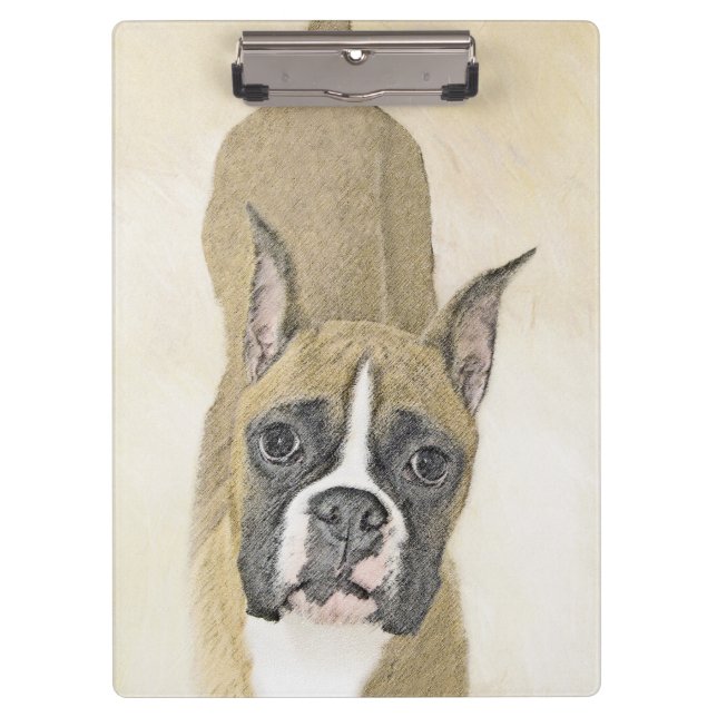 Porte-bloc Boxer Peinture - Cute Original Chien Art (Devant)