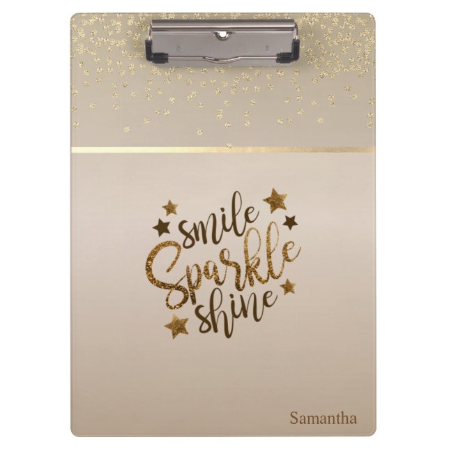 Porte-bloc Branché, Stripe, Smile Sparkle Shine - Personnalis (Devant)