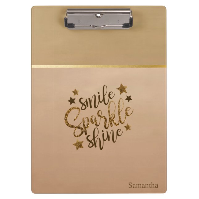 Porte-bloc Branché, Stripe, Smile Sparkle Shine - Personnalis (Devant)