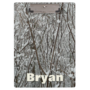 Porte-bloc Branches couvertes de neige Abstraite hivernale