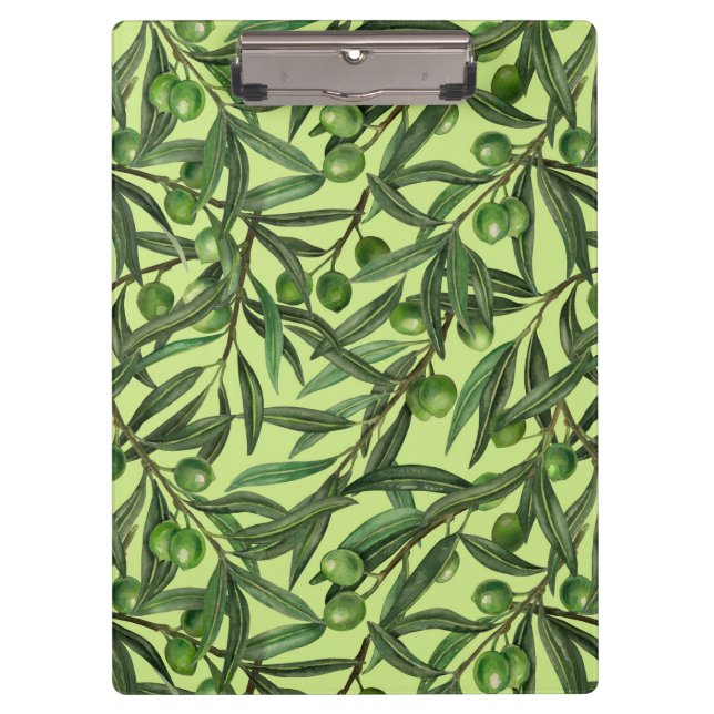 Porte-bloc Branches d'olive sur le vert miel (Devant)