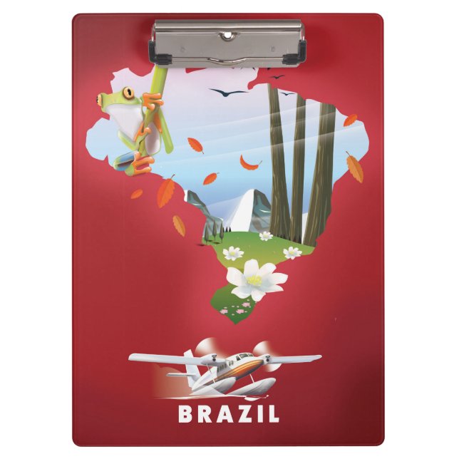 Porte-bloc Brésil Affiche illustrée de voyage. (Devant)