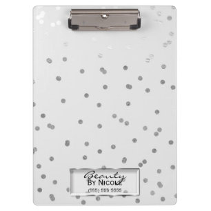 Porte-bloc Brillant Blanc Argent Élégant Chic Glam Personnali