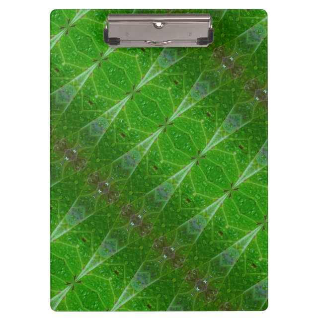 Porte-bloc Bronze & Feuille verte Ikat 18 (Devant)