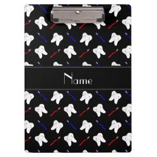 Porte-bloc Brosses de noir et motif nommés personnalisés de