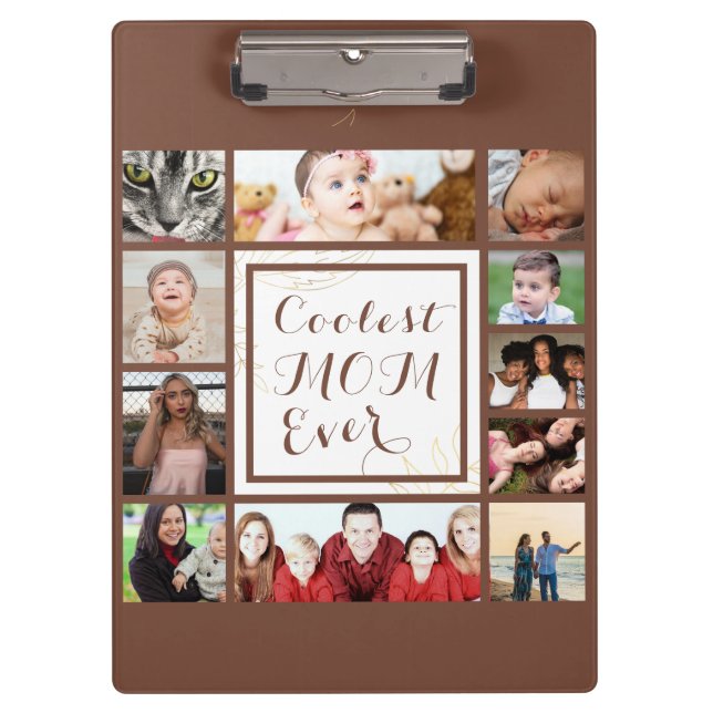 Porte-bloc Brown Elegant Coolest Maman Jamais Photo Collage (Devant)