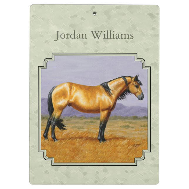 Porte-bloc Buckskin Horse Mustang Stallion (Dos)