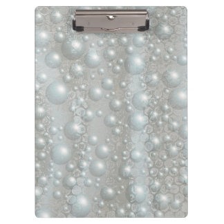 Porte-bloc Bulles et perles Porte - bloc blanc bleu argent