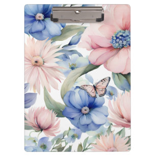 Porte-bloc Bunch de fleurs rose et bleu classique