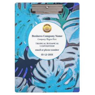Porte-bloc Bureau Entreprise Logo Feuille bleue Personnaliser