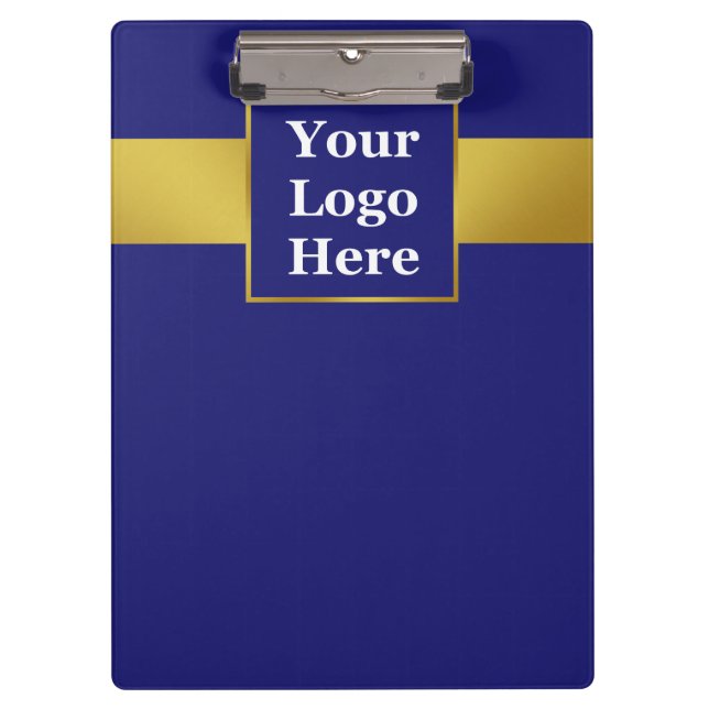 Porte-bloc Business Dark Blue et Gold Votre logo professionne (Devant)