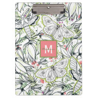Butterfly Spring Floral Monogram School