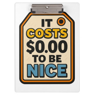 Porte-bloc Ça coûte 0,00 $ pour être Nice - Audacieux Typogra