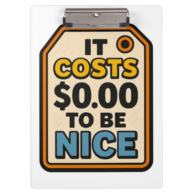 Porte-bloc Ça coûte 0,00 $ pour être Nice - Audacieux Typogra (Devant)