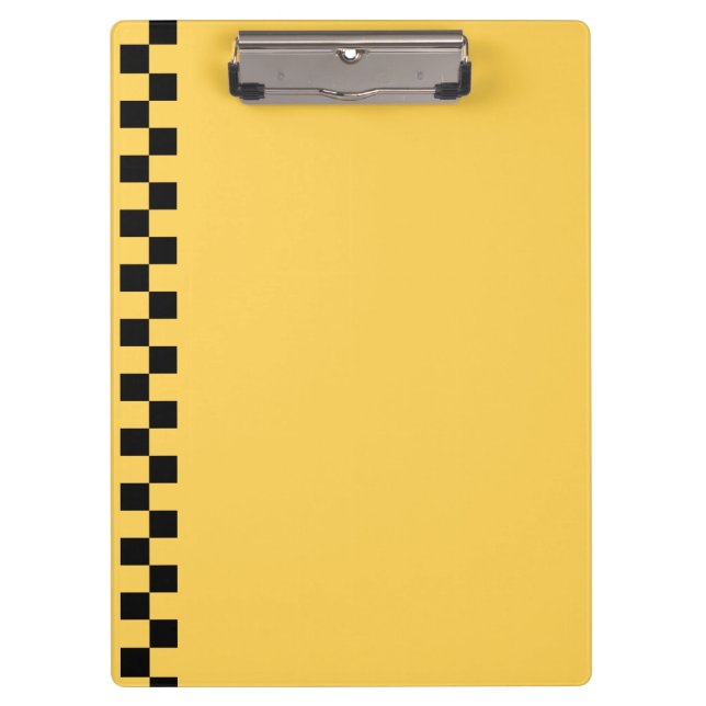 Porte-bloc Cabine jaune à damiers motif (Devant)