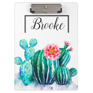 Porte-bloc cactus aquarelle