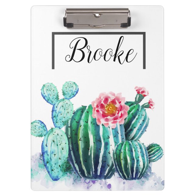 Porte-bloc cactus aquarelle (Devant)