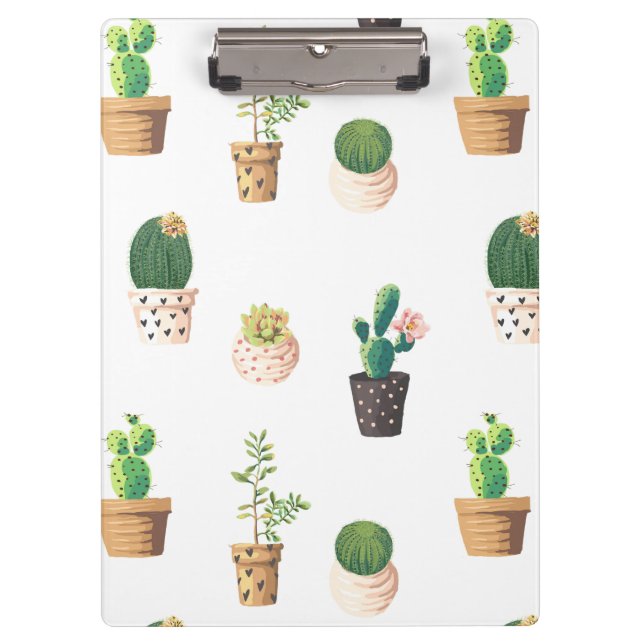 Porte-bloc Cactus Succulents de Dessert Vert dans les pots (Devant)