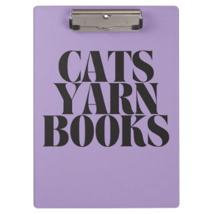 Porte-bloc Cadeau Chats Yarn Books Fond Violet