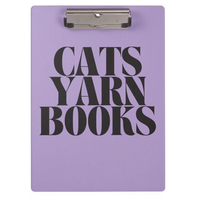 Porte-bloc Cadeau Chats Yarn Books Fond Violet (Devant)