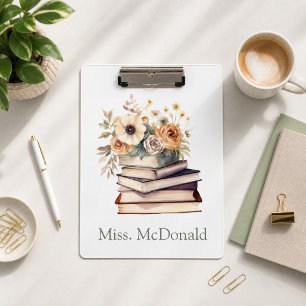 Porte-bloc Cadeau d'appréciation pour enseignant Livres flora