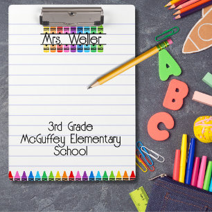 Porte-bloc Cadeau de l'enseignant personnalisé Crayons arc-en
