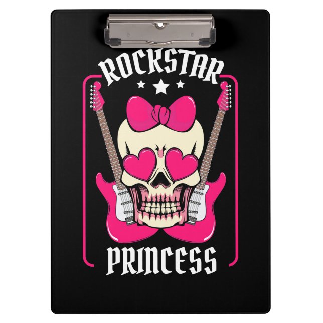 Porte-bloc Cadeau de Noël | Rokstar Princess Skull (Devant)