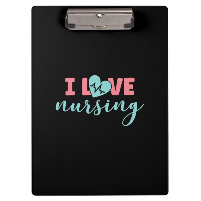Porte-bloc Cadeau infirmière | I Love Nursing (Devant)