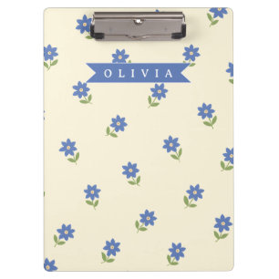 Porte-bloc Cadeau personnalisé avec motif de fleur sauvage bl