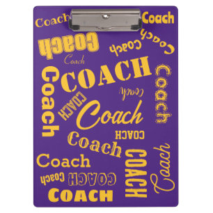 Porte-bloc Cadeau personnalisé pour entraîneur Violet et Or N