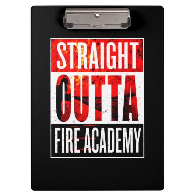 Porte-bloc Cadeau pompier | Straight Outta Firefighter (Devant)