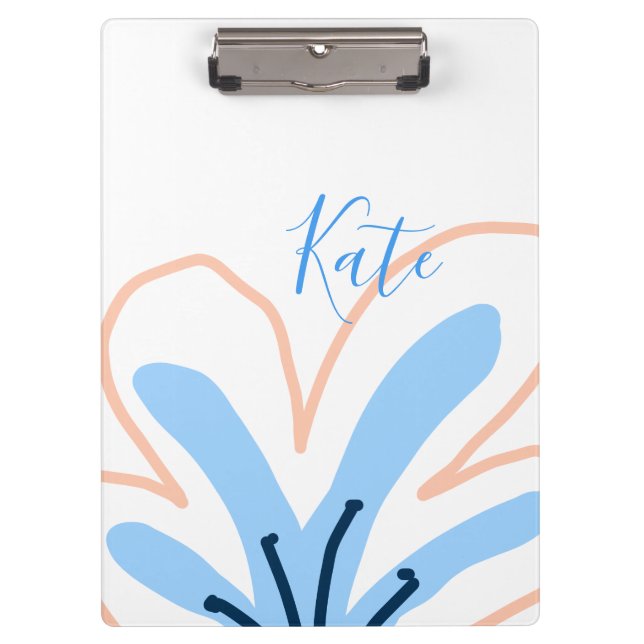 Porte-bloc Cadeau rétro bohème ajouter un nom fleur pastel or (Devant)