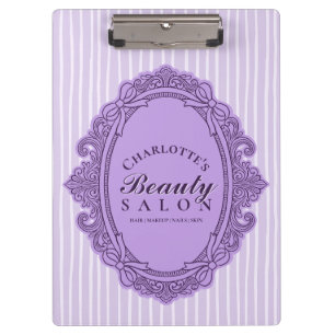 Porte-bloc Cadre ovale orné vintage violet Salon de beauté