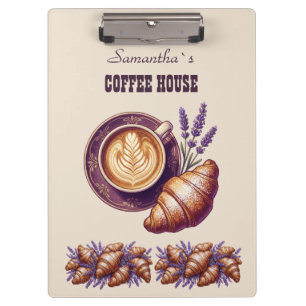 Porte-bloc Cafe Custom Merch Croissant Vintage Avec Lavande
