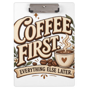 Porte-bloc Café d'abord tout le reste plus tard Vintage Botan