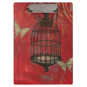 Porte-bloc Cage à oiseaux décorative avec des papillons