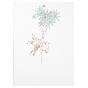 Porte-bloc Cahier de notes avec des lapins mignons et des fle