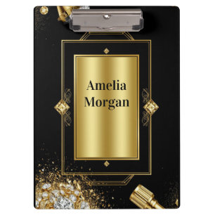 Porte-bloc 💎 Cahier d'outils de joaillerie en or et diamant