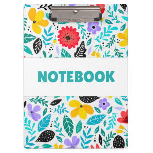 Porte-bloc Cahier floral coloré – Fleur minimaliste