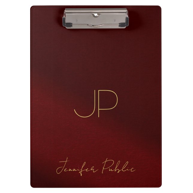 Porte-bloc Calligraphy Script Name Monogram Elegant Gold Text (Devant)