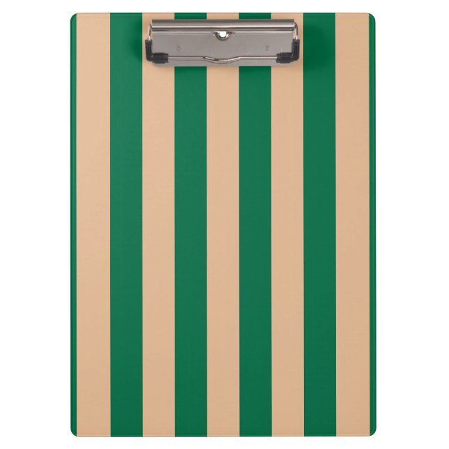 Porte-bloc Camel Beige & Classic Green Stripe (Devant)