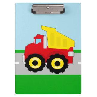 Porte-bloc Camion rouge/jaune de l'enfant à benne basculante