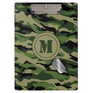 Porte-bloc Camo Green Kaki Camouflage Monogramme